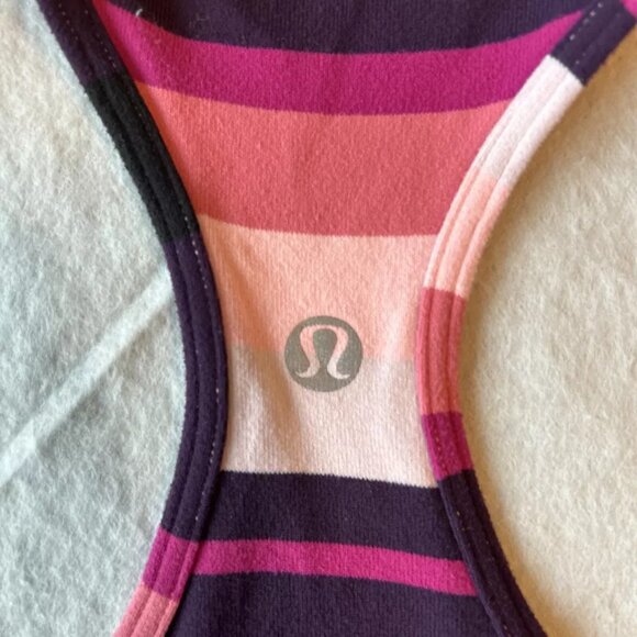 lululemon women's purple and pink striped racerback Tank top small - Picture 6 of 6